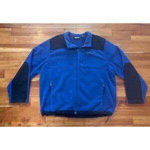 Eddie Bauer Polartec Wind Pro Fleece Jacket XXL Blue/Black Mens Polyester